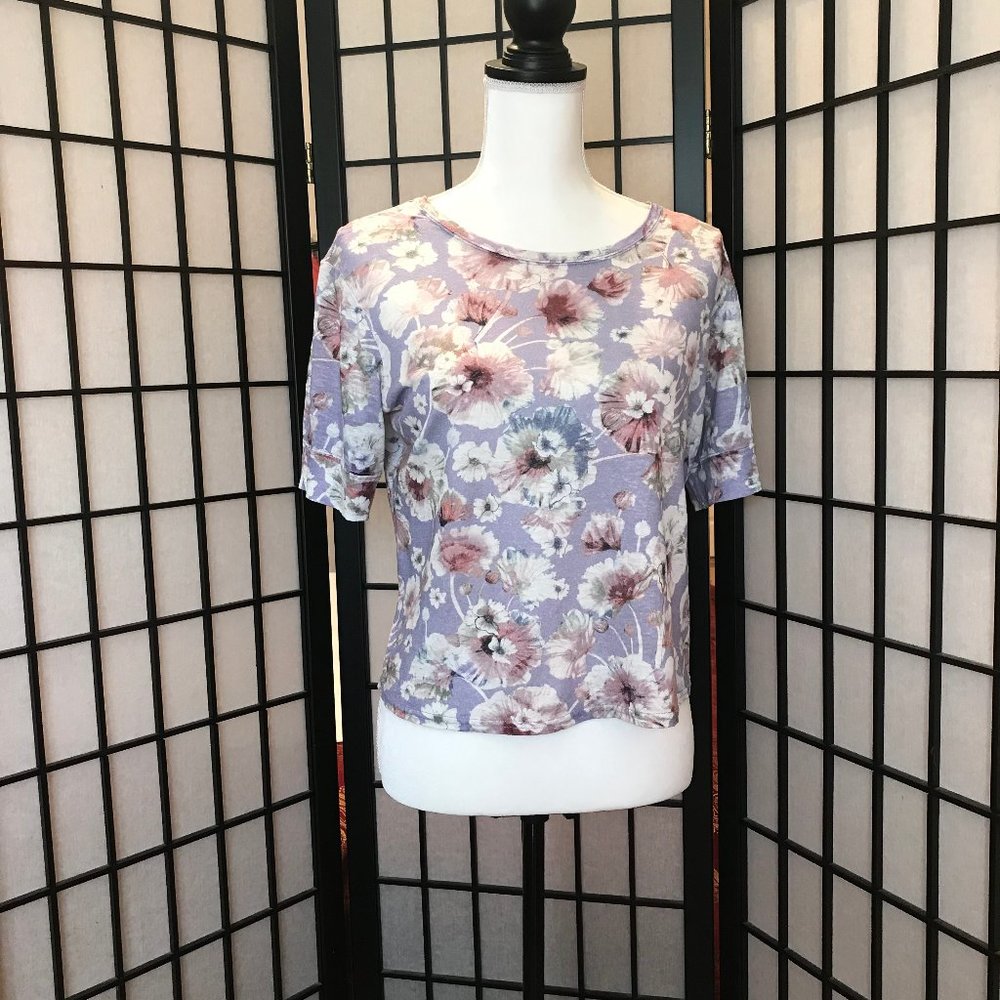 Rebecca Taylor short sleeve top shell 100% linen